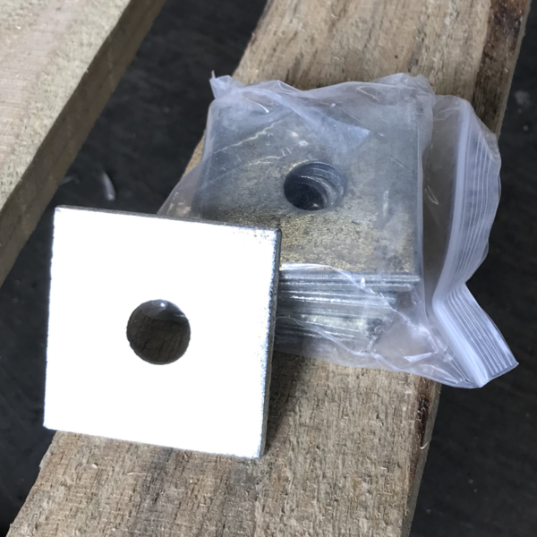 Square Plate Steel Washers - 10 Pack