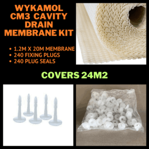 Wykamol CM3 Cavity Drain Membrane Kits With Fixing Plugs and Plug Seals