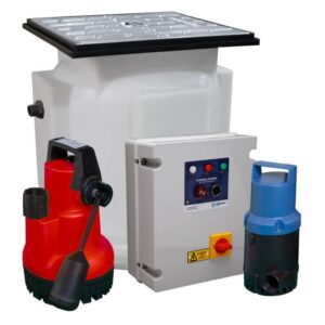 Edincare SumpFlush Pump Station With 24V Battery Backup Pump System