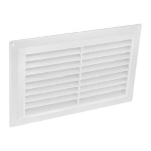Securit Louvre Vent With Fixed Fly Screen - White - 9 x 6"
