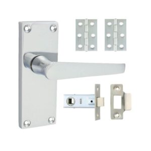 Timco Victorian Straight Latch Door Pack (Polished Chrome or Matt Black)