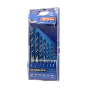 Faithfull Multi Construction Drill Set, 7 Piece  4-12mm)