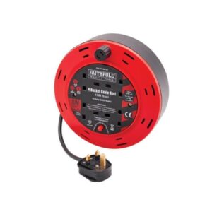 Faithfull 10m Cable Reel 10A (4 Sockets)