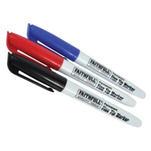Faithfull Fibre Tip Marker Pen (Mixed Pack 3)