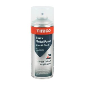 Timco Black Metal Paint - Smooth Finish - 380ml