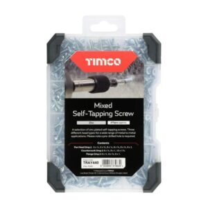 Timco Mixed Tray of Self-Tapping Zinc Screws – 475 pieces