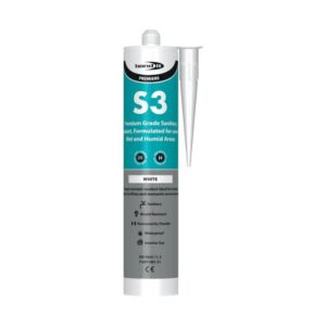 S3 Sanitary Acetoxy Silicone Sealant With Fungicide - White - 285ml