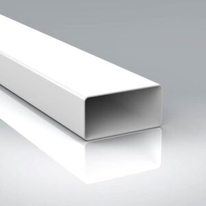 Flat Channel PVC Ducting - 110mm x 54mm x 1m - White