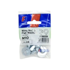 Forgefix M10 Wing Nut & Flat Washers (Pack x 4)