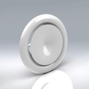 White Powder-Coated Metal Ceiling Air Supply Valve - 100mm