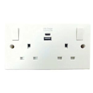 Dencon Switch Socket 13A 2 Gang Usb A/C Ports