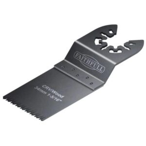 Faithfull Multi-Function Tool CrV Flush Cut Wood Blade Ground Side Set - 34mm