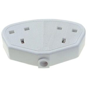 Dencon Rubber Trailing Sockets 2 Gang White