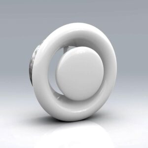 Round Metal White Coated Exhaust Valve - 100mm