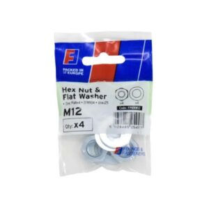 Forgefix M12 Hex Nut & Flat Washers (Pack x 4)