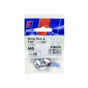 Forgefix M6 Wing Nut & Flat Washers (Pack x 8)
