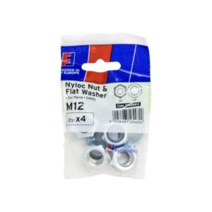 Forgefix M12 Nyloc Nut & Flat Washers (Pack x 4)