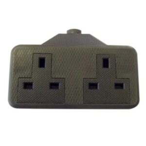 Dencon Trailing Socket 13A 2 Gang - Black