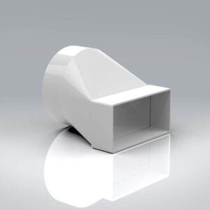 Round 100mm Adapter To Flat 110 x 54mm Plastic Ducting