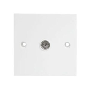 Dencon Single Flush TV Coax Socket - White