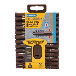 Plasplugs Heavy Duty Concrete & Brick Fixing Plugs x 50