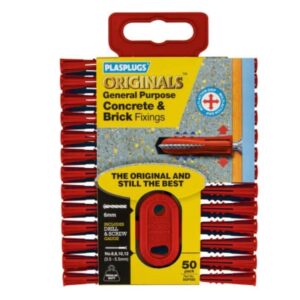 Plasplugs General Purpose Concrete & Brick Fixing Plugs x 50